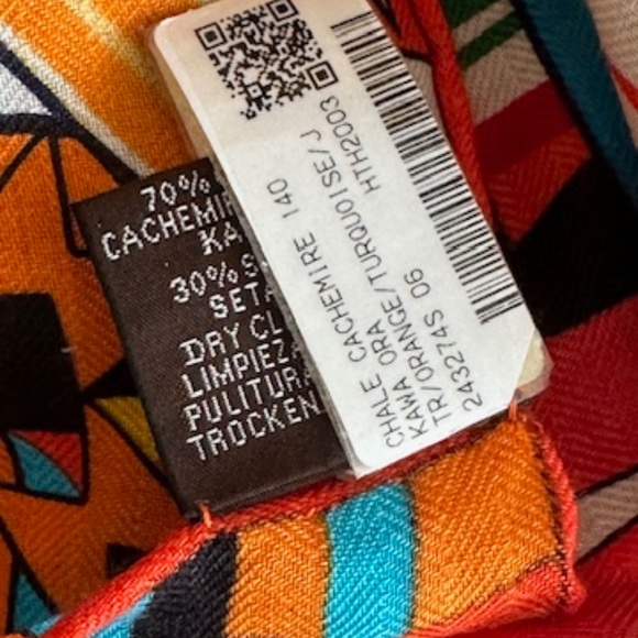 NWT HERMES KAWA ORA BY TE RANGITU NETANA 140X140 CASHMERE SILK SHAWL SCARF STOLE - Picture 6 of 15